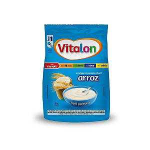 Cereal Infantil Vitalon Arroz 180g com Vitaminas Ferro Zinco e Cálcio