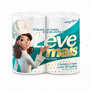 Toalha de Papel Folha Dupla Leve Mais Multiuso