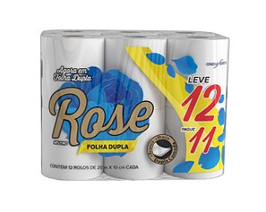 Papel Higiênico Rose Folha Dupla 12 Rolos Promo