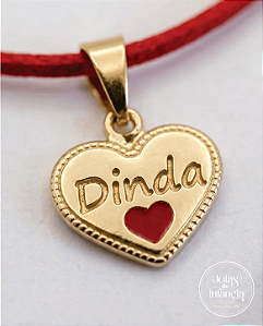 Colar vermelho Dinda banhado Ouro 18k