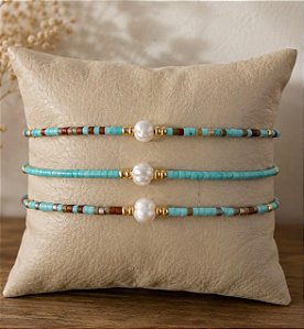 Pulseira Fininha com Pérola de Água Doce
