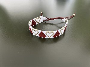 Pulseira de Corações com Miçangas Miyuki