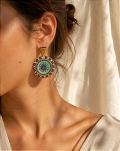 Brinco Mandala II com Miçangas Miyuki