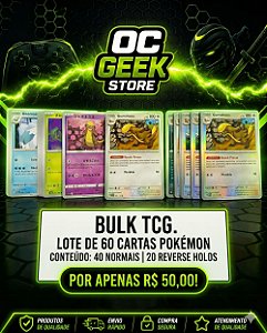 Bulk TCG Pokémon Lote 60 Cartas Colecionáveis