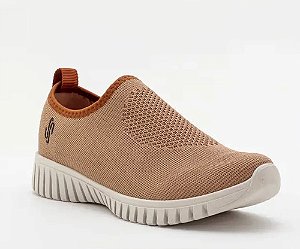 Tênis Feminino Usaflex Calce Fácil Conforto Ortopédico Tricô Slip On