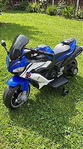 Moto Elétrica Infantil Ninja Esportiva 12v Luz Led Rodinhas Azul 127/220v