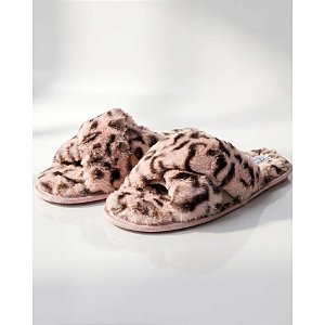 Pantufa Feminina Peluciada Onça sem Cobertura Nos Dedos