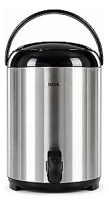 Botijão Térmico Garrafa 9,5l Inox Istok Café Suco Leite Preto