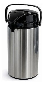 Garrafa Térmica De Pressão 1,9 Litro Inox Café Chá Água Sistema Por Aperto Istok