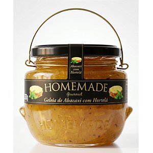 Geleia Abacaxi com Hortelã Homemade Gourmet Vidro 320g Geleia De Fruta Natural Sem Glúten