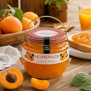 Geleia De Damasco Premium 320g - Homemade Geleia De Fruta Sem Glúten Sem Lactose