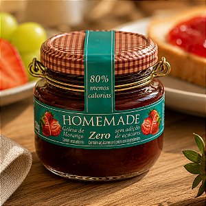 Geleia De Morango Zero Açúcar Diet Homemade Pote Vidro 250g Geleia Gourmet Natural Dieta Balanciada