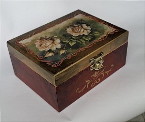 Porta Joias Borgonha com Rosas