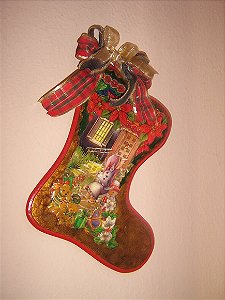 Bota Natalina Decorativa para Porta ou Parede
