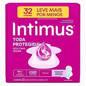 Absorvente Seca Com Abas Toda Protegida (Intimus) - 32 tiras