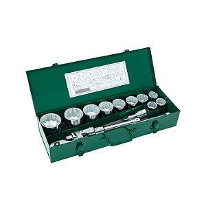 JOGO SOQUETES ESTRIADOS 3/4  30 A 60MM 15PC  ST09015SJ SATA
