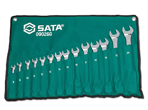 JOGO CHAVE COMBINADA  8 A 24  14PC MM   SATA  ST09026G