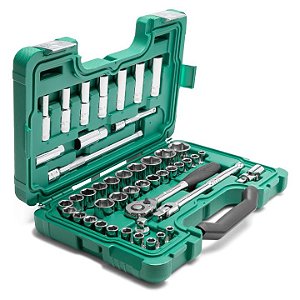JOGO SOQUETE SEXT 1/2  46PC  MM/POL   ST09006SJ  SATA
