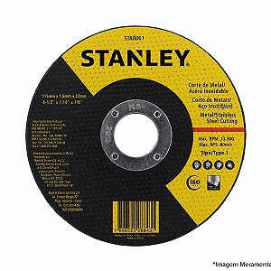 DISCO ABRASIVO CORTE INOX 4 1/2"X1.0X7/ - STANLEY - STA8061