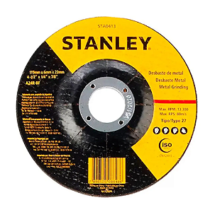 DISCO ABRASIVO DESBASTE METAL  4.1/2X1/4X7/8 - STANLEY - STA0413