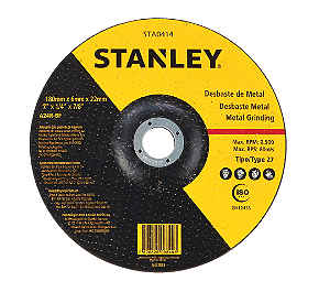 DISCO ABRASIVO DESBASTE METAL 7X1/4X7/8 - STANLEY - STA0414