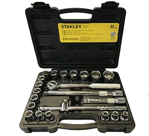 JOGO DE SOQUETES 1/2" - 22 PECAS - STANLEY - STMT81242