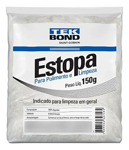 ESTOPA 100% ALGODÃO PARA POLIMENTO / LIMPEZA 150g - TEKBOND