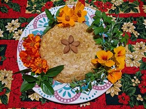 Risoto com damasco, queijo Canastra e amêndoas