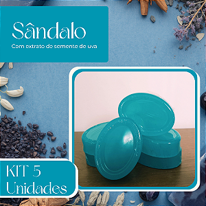Kit 5 Sabonetes de Sândalo com Extrato de Semente de Uva