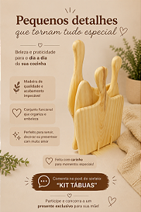Kit Tábuas Rústicas Pinus Elegance 3 Peças
