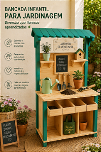 Bancada infantil para jardinagem