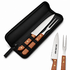Kit Churrasco 2 Peças com Estojo Zíper