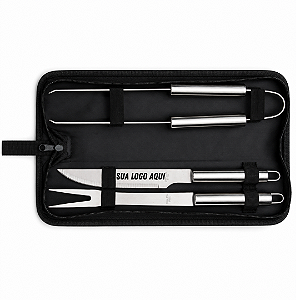 Kit Churrasco 3 Peças com Estojo