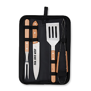 Kit Churrasco 4 Peças com Estojo