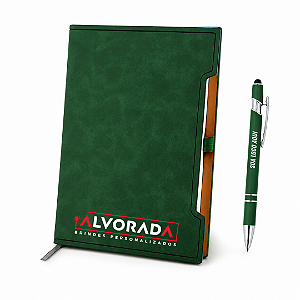 Caderno Capa Dura 14x21 com Caneta