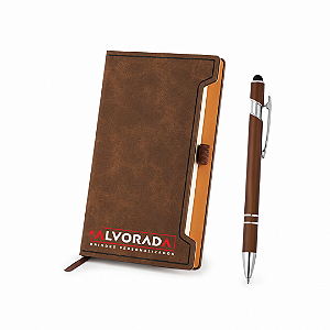 Caderno Capa Dura 9x18 com Caneta