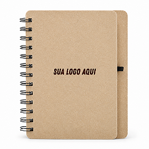 Caderno Kraft B6 com Porta Caneta
