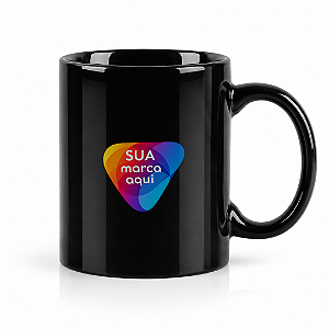 Caneca Preta de Cerâmica 325ml