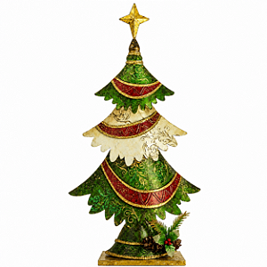 Árvore de Natal decorativa em metal com madreperola 63,5cm