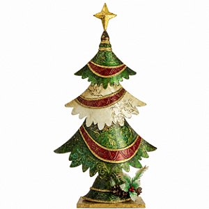 Árvore de Natal decorativa em metal com madreperola 63,5cm