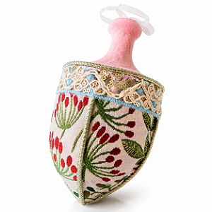 Peão Decorativo em Tecido Bordado 21 cm
