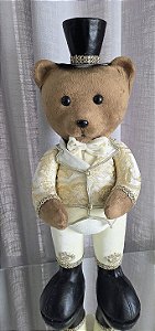 Urso Decorativo em Tecido Bordado 60 cm