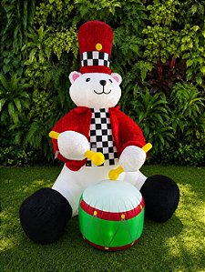 Urso Inflável Soldadinho com Tambor 2,74 m