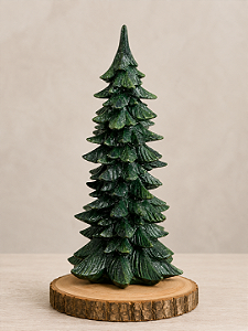 Árvore de Natal Topiária Verde em Resina 38 cm
