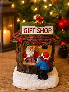 Vila Natalina Gift Shop em Resina 10 cm