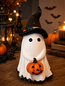 Fantasma de Halloween em Resina 19,3 cm