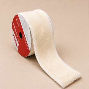 Fita Aramada de Pelúcia Branca 6,3 cm x 4,57 m | Fita Natalina Premium | Delicare Home