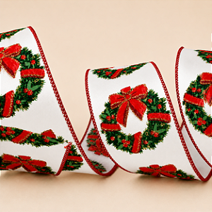 Fita Aramada Natalina com Guirlandas 6,35 cm x 11 m