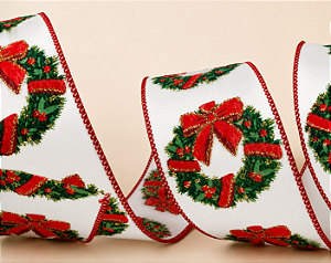 Fita Aramada Natalina com Guirlandas 6,35 cm x 11 m | Delicare Home