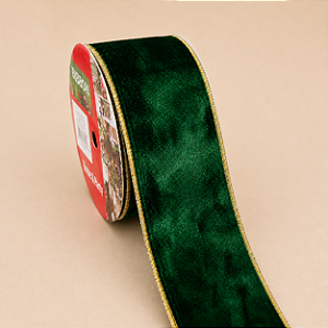 Fita Aramada de Veludo Verde 6,3 cm x 9,14 m